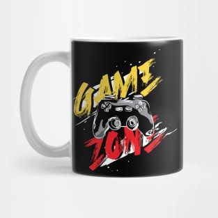 Game zone typography design with joystick illustration Mug